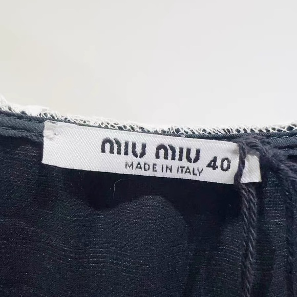 Authentic Miu Miu Black Dress with White Lace Accents - Picture 3 of 6